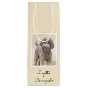 Lagotto Romagnolo Painting - Cute Original Dog Art Wine Gift Bag
