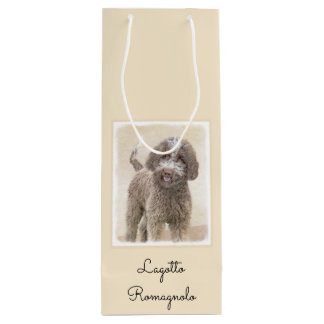 Lagotto Romagnolo Painting - Cute Original Dog Art Wine Gift Bag