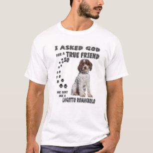 Lagotto Romagnolo Saying Mum Dad Print, Italian Wa T-Shirt