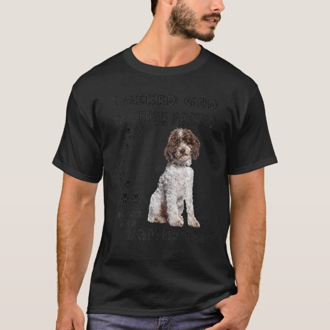 Lagotto Romagnolo Saying Mum Dad Print, Italian Wa T-Shirt (Front)