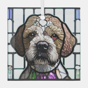 Lagotto Romagnolo "Stained Glass"  Glass Tree Decoration