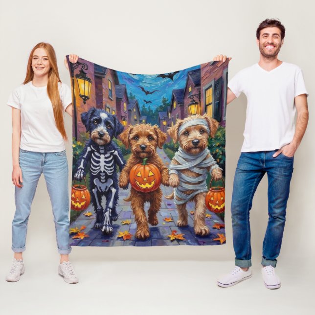 Lagotto Romagnolo Trick-or-Treating Halloween  Fleece Blanket (In Situ)