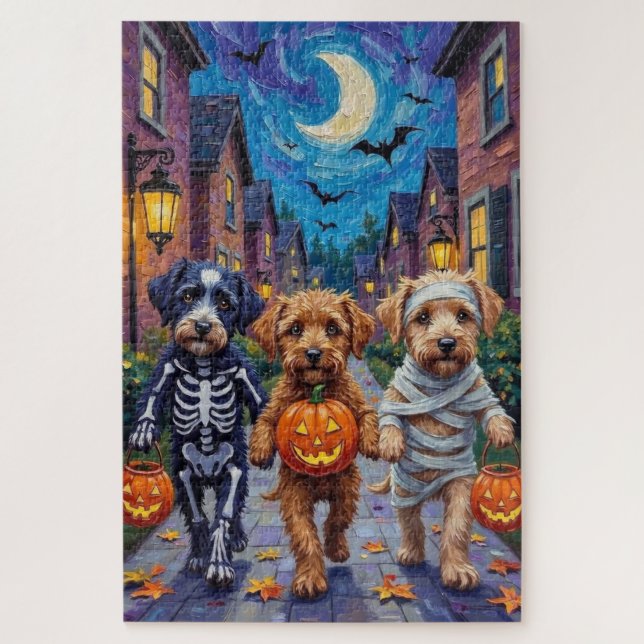 Lagotto Romagnolo Trick-or-Treating Halloween  Jigsaw Puzzle (Vertical)