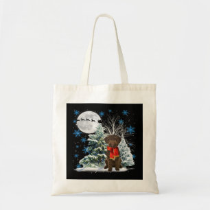 Lagotto Romagnolo Under Moonlight Snow Christmas P Tote Bag