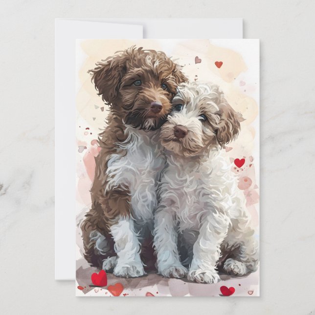Lagotto Romagnolo Valentine's day Holiday Card (Front)