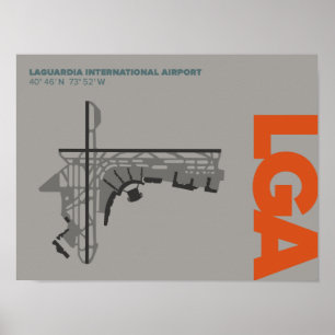 LaGuardia Airport (LGA) Diagram Poster