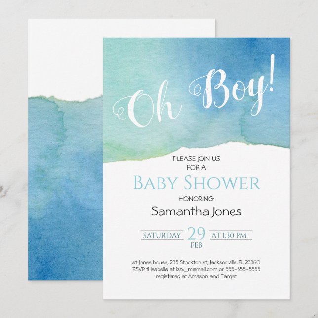 Laguna Baby Shower Invitation (Front/Back)