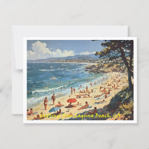 Laguna Beach CA, Greetings Illustration  Postcard
