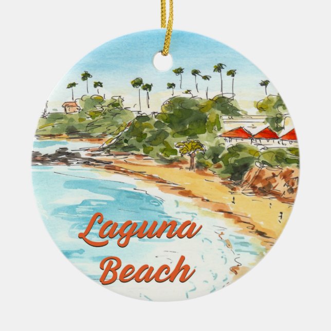 Laguna Beach California Ornament (Front)