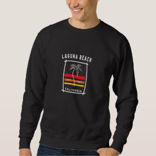 Laguna Beach California Retro Palm Tree Colourful Sweatshirt
