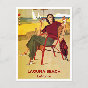 Laguna Beach, California, Retro Travel Postcard