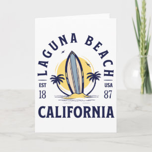 Laguna Beach California Surf Summer Vacation Vinta Card