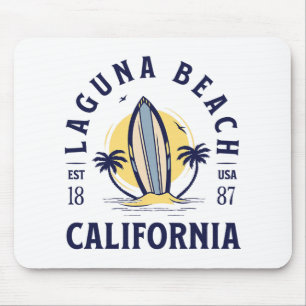 Laguna Beach California Surf Summer Vacation Vinta Mouse Mat
