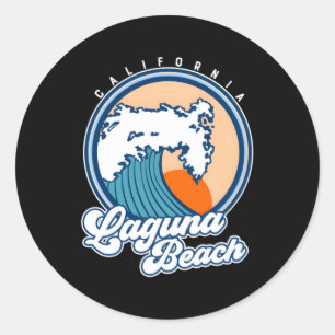 Laguna Beach California Surf Wave Classic Round Sticker