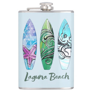Laguna Beach California Surfboards Flask