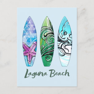 Laguna Beach California Surfboards  Postcard