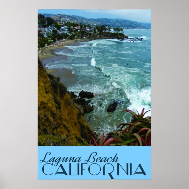 Laguna Beach California Vintage Travel Poster (Front)