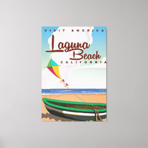 Laguna Beach California Vintage Travel Poster Canvas Print