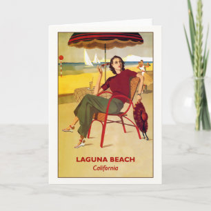 Laguna Beach, California Vintage Travel Poster Card