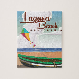 Laguna Beach California Vintage Travel Poster Jigsaw Puzzle