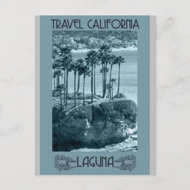 Laguna Beach California Vintage Travel Poster Postcard (Front)