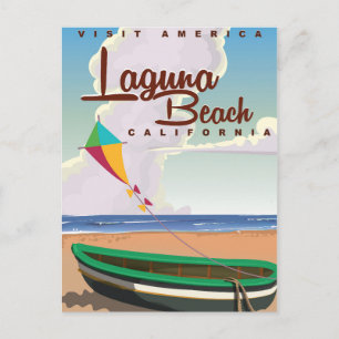 Laguna Beach California Vintage Travel Poster Postcard