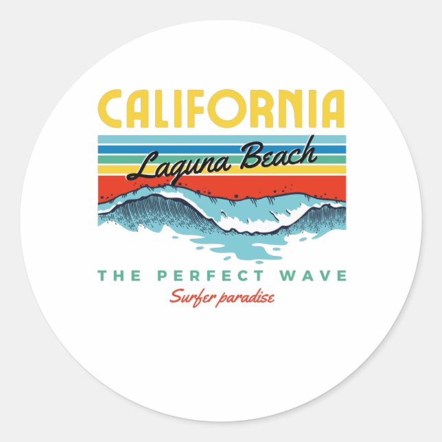 Laguna Beach Classic Round Sticker (Front)