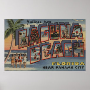 Laguna Beach, Florida - Large Letter Scenes Poster