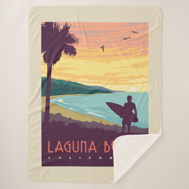 Laguna Beach | Laguna Beach Sherpa Blanket (Front)