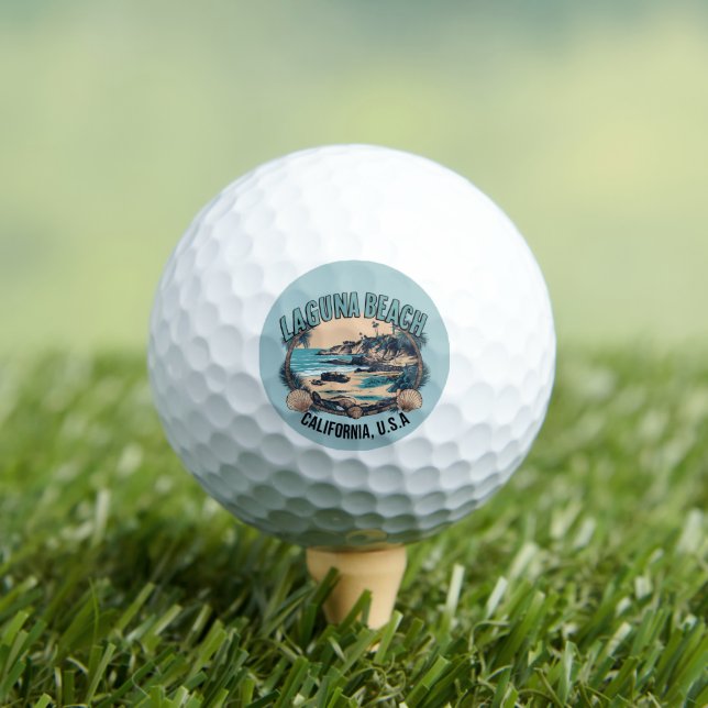 Laguna Beach Retro Vignette Golf Balls (Insitu Tee)