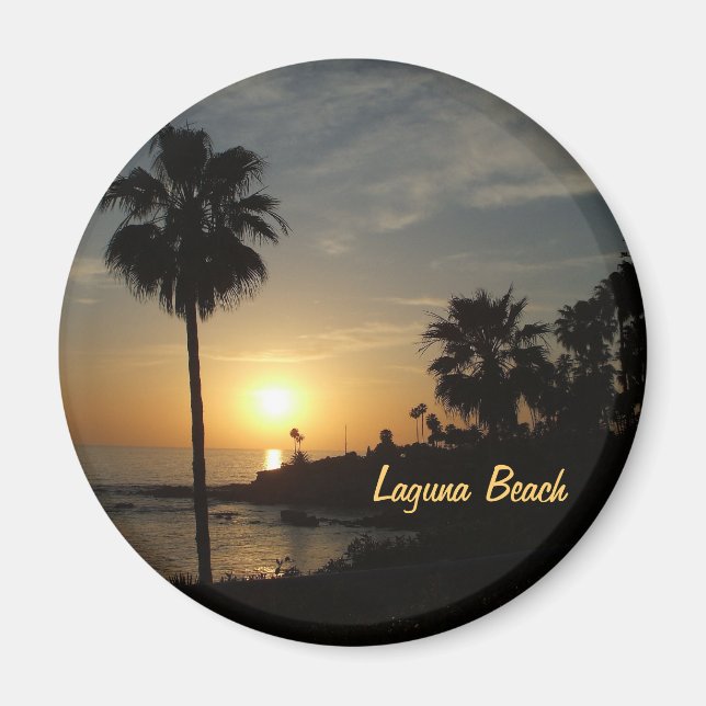 Laguna Beach sunset palm magnet (Front)
