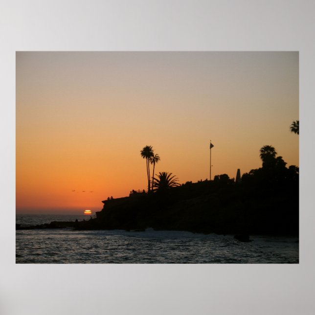 Laguna Beach Sunset Scenic Photo Poster (Front)