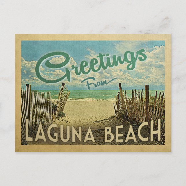 Laguna Beach Vintage Travel Postcard (Front)