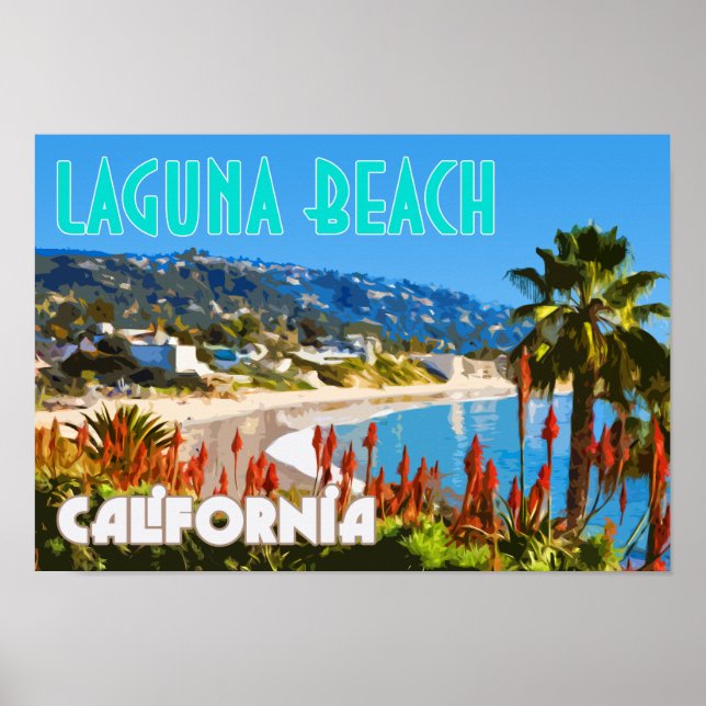 Laguna Beach Vintage Travel Poster (Front)