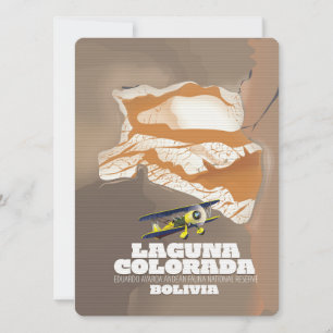 Laguna Colorada Bolivia salt lake travel poster