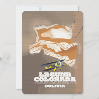 Laguna Colorada Bolivia salt lake travel poster