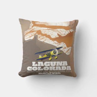 Laguna Colorada Bolivia salt lake travel poster Cushion