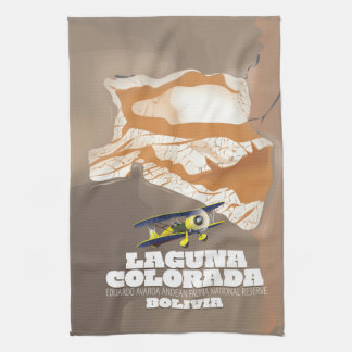 Laguna Colorada Bolivia salt lake travel poster Tea Towel