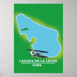 Laguna de la Leche Cuba lake map Poster
