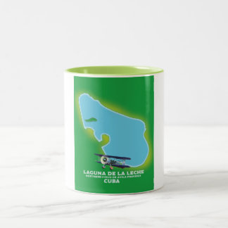 Laguna de la Leche Cuba lake map Two-Tone Coffee Mug