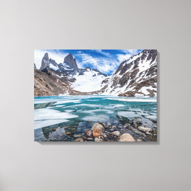 Laguna De Los Tres And Mount Fitzroy Canvas Print (Front)