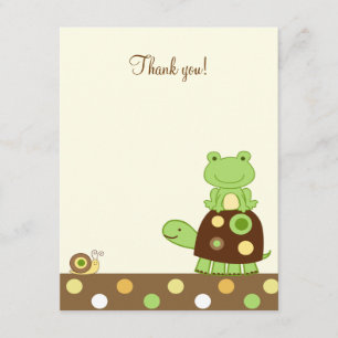 Laguna Frog & Turtle 4x5 Flat Thank you note Card
