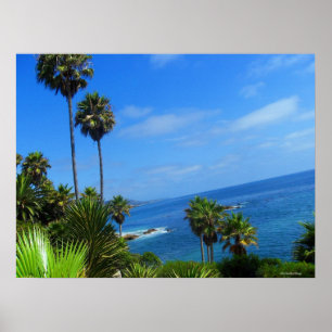 Laguna Palm Trees and Ocean Bliss Poster