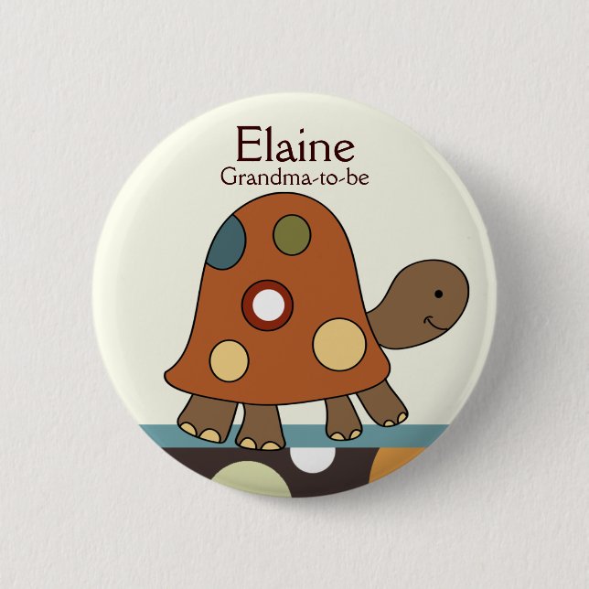 Laguna Turtle NAME TAG Personalised Button (Front)