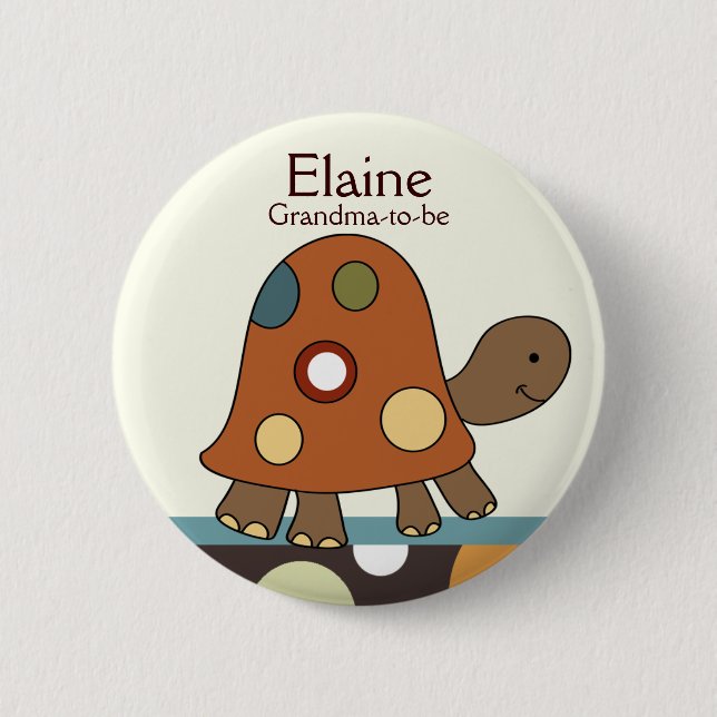 Laguna Turtle NAME TAG Personalised Button (Front)