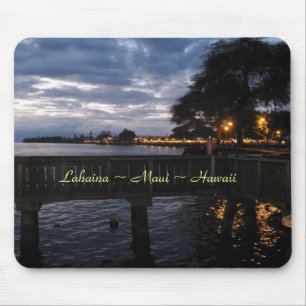 Lahaina City Lights at Sunset Mouse Mat