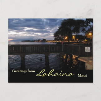 Lahaina City Lights at Sunset Postcard