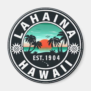 Lahaina Hawaii Beach Retro Sunset Souvenir 60s Magnet