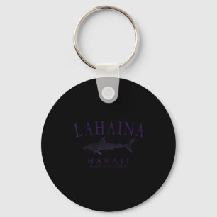 Lahaina hawaii shark vintage plum art fishing  key ring