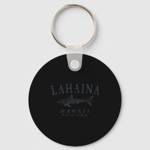 Lahaina hawaii shark vintage slate art fishing key ring